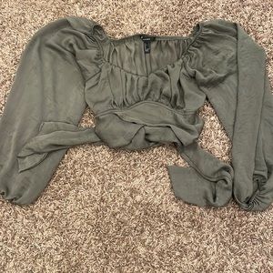 Green crop top